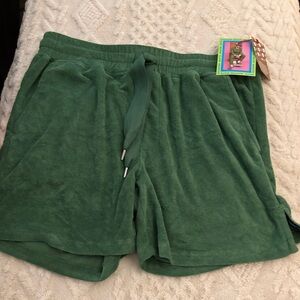 Houston White Green Terry Cloth Shorts